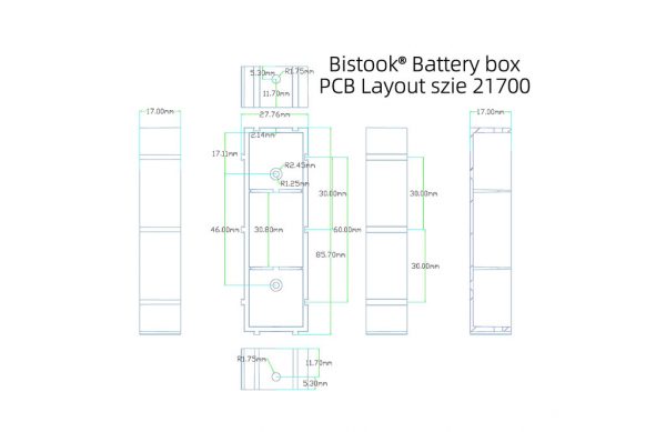 1 Slot 21700 Battery Holder PCB LayoutSlot Size