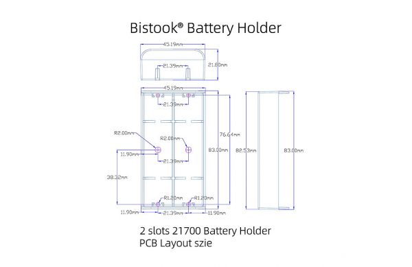 21700 battery holder size