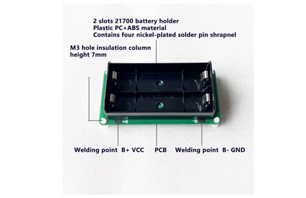 21700 Battery Holder 2Pcs 2 Slots use detail