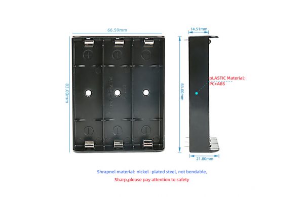 21700 battery holder Size