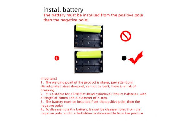 21700 battery holder